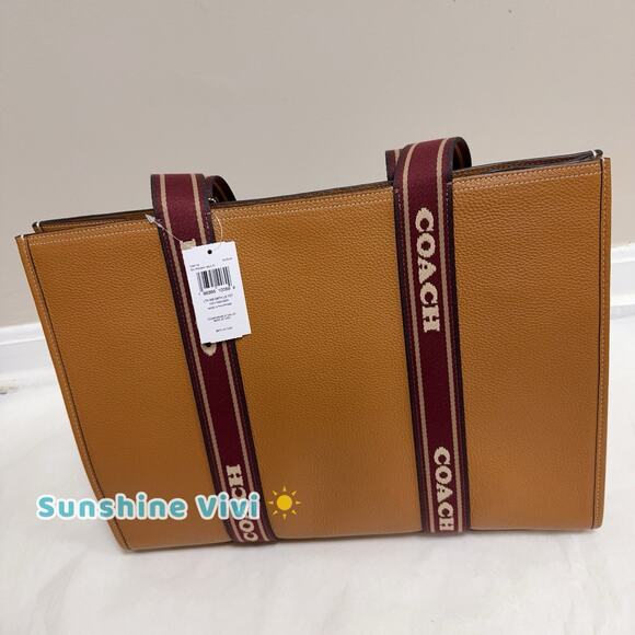 NWT COACH Large Smith Tote Pebble Leather CM716 Penny Multi Brown - Picture 1 of 13